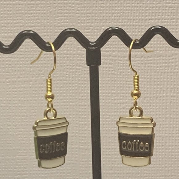 Coffee Earring, Funny Food Earring, Gift Idea, Silly Earring, Coffee Jewelry - Picture 4 of 5
